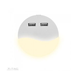 LED éjszakai fény 0,4 W beépített alkonykapcsolóval USB aljzattal 4000K - PRO506