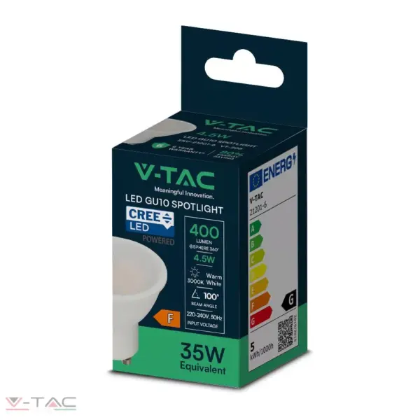4,5W LED spotlámpa GU10 CREE chip opál 100°