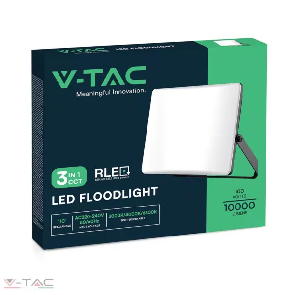 100W LED reflektor fehér üveg 3 az 1-ben IP65 - 23767