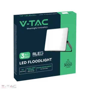 30W LED reflektor fehér üveg 3 az 1-ben IP65 - 23769