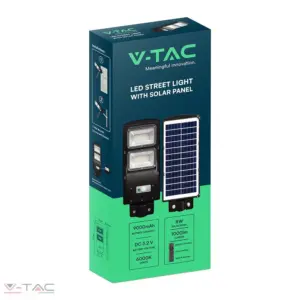 8W Napelemes LED utcai lámpa beépített mozgásérzékelővel 6000K - 98417