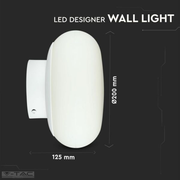 12W LED dimmelhető designer fali lámpa fehér 3000K - 40041