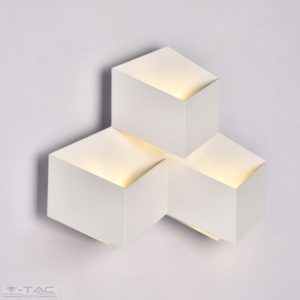 9W LED beltéri szögletes fali lámpa fehér