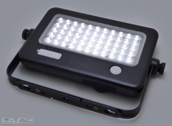 10W LED napelemes hordozható reflektor fekete 7200mAH 4000K - 8674