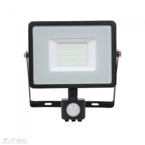 30W Mozgásérzékelős LED reflektor fekete IP65 3000K - PRO460