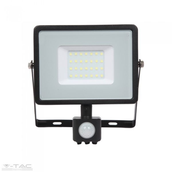 30W Mozgásérzékelős LED reflektor fekete IP65 3000K - PRO460