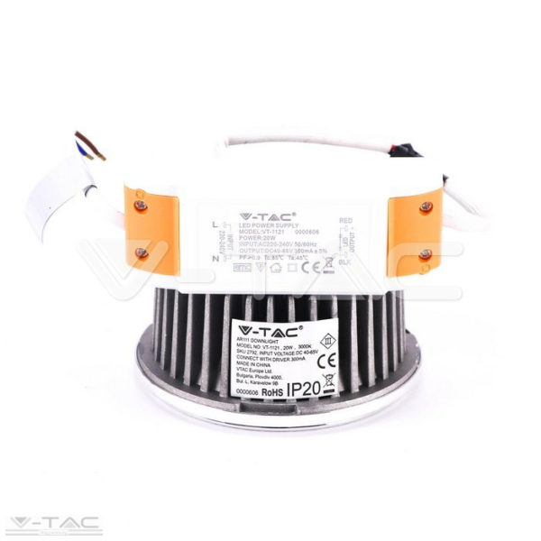 20W AR111 LED spotlámpa 40°/20° ezüst 3000K - 2792