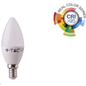 5,5W LED izzó CRI>95 E14 gyertya 2700K - 7494