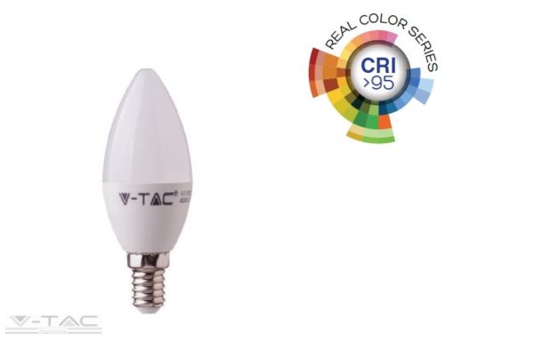 5,5W LED izzó CRI>95 E14 gyertya 2700K - 7494