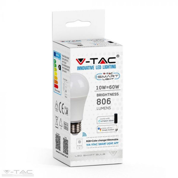 10W Wifis smart LED izzó E27 A60 RGB + 3in1 CCT - 2751