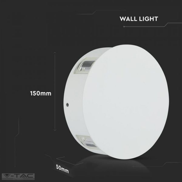 4W LED fehér kör fali lámpa IP65