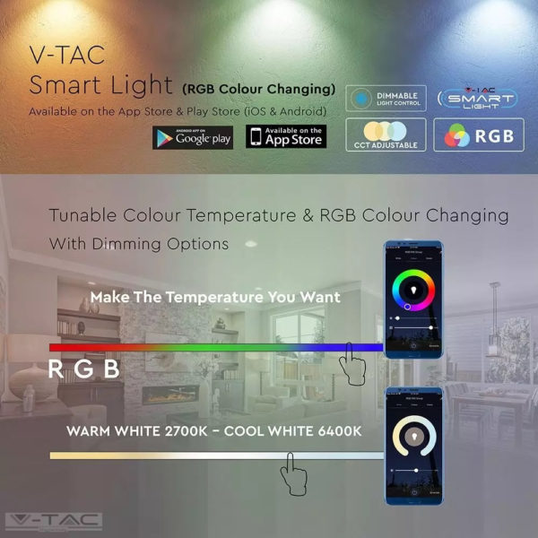 5W Wifis smart LED spotlámpa GU10 opál 100° CCT + RGB - 2757