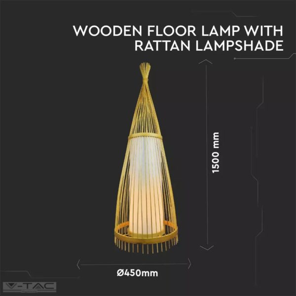 Rattan design állólámpa E27 foglalattal ø400mm - 40561