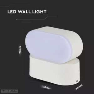 6W LED ovális fali lámpatest fehér IP65