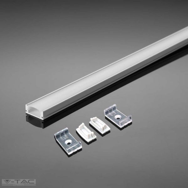 FEHÉR alumínium profil LED szalaghoz 2 méter tejfehér fedlappal - 3367