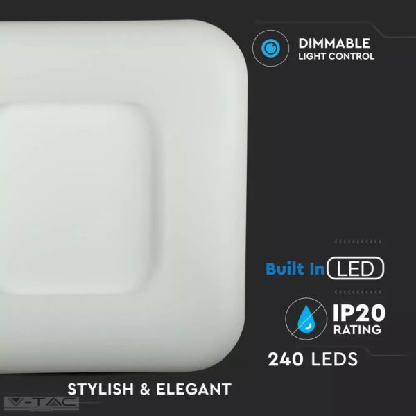 26W LED dimmelhető design csillár szögletes fehér - 3970