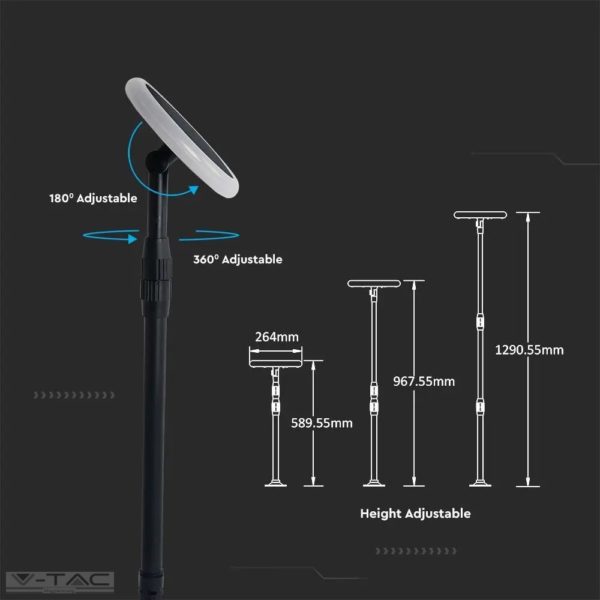 Napelemes LED kertilámpa kör alakú IP65