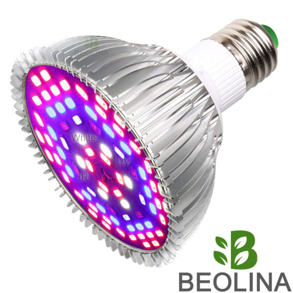 Beolina 50W E27 növénynevelő LED, Full Spektrum, kék, vörös, fehér, IR, UV