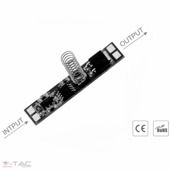 Profilba építhető rugós dimmerkapcsoló 12/24V 8A - TD002