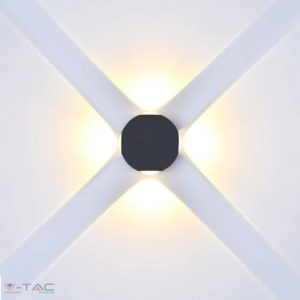 4W LED design gömb fali lámpa fekete IP65