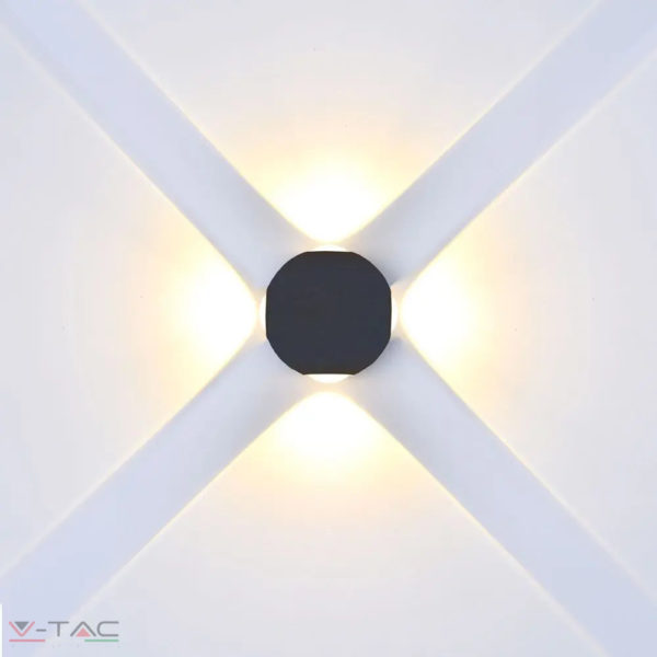 4W LED design gömb fali lámpa fekete IP65