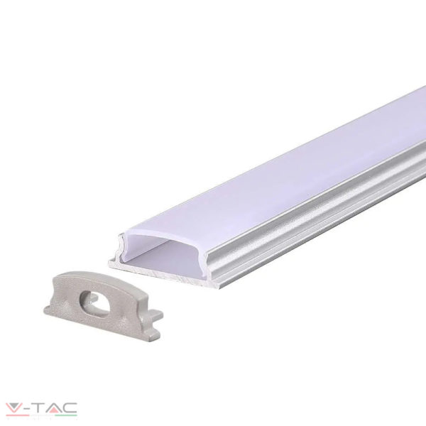 Hajlítható alumínium profil LED szalaghoz 2 méter tejfehér fedőlappal - 2909