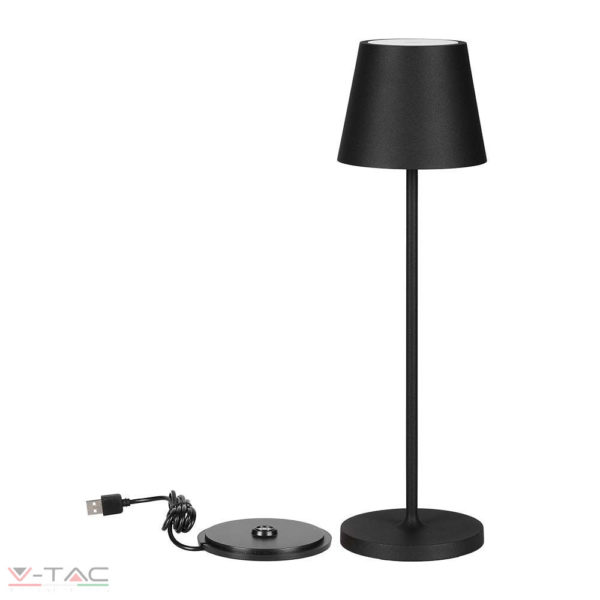 2W fekete LED asztali lámpa 4400mA 3000K IP54 - 7652