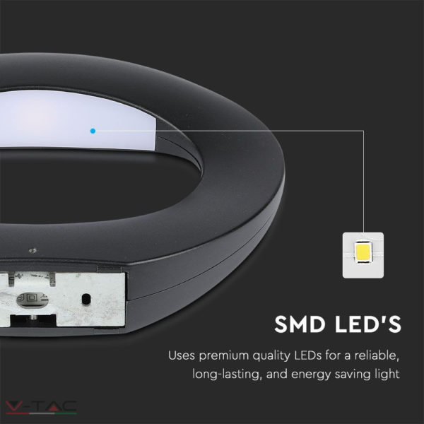 HelloLED V-Tac 9W LED Design fali lámpa fekete IP20