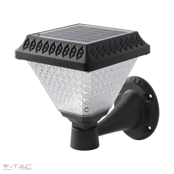 1W LED napelemes szögletes fali lámpatest CCT IP65 - 93578