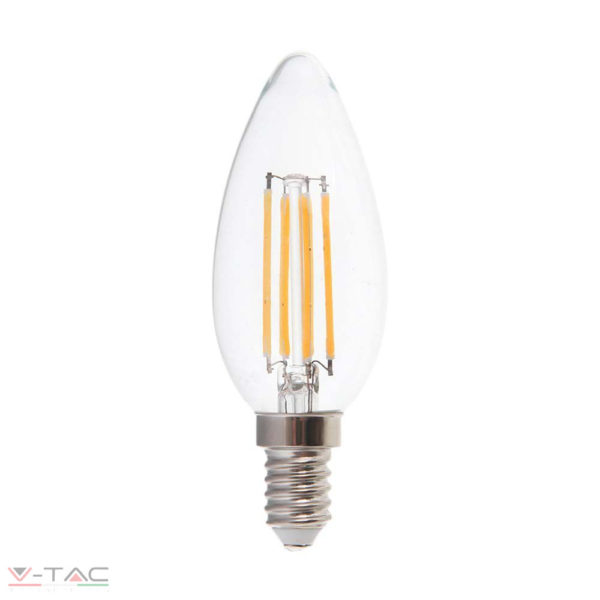 HelloLED V-Tac 4W Retro LED izzó Filament E14 gyertya