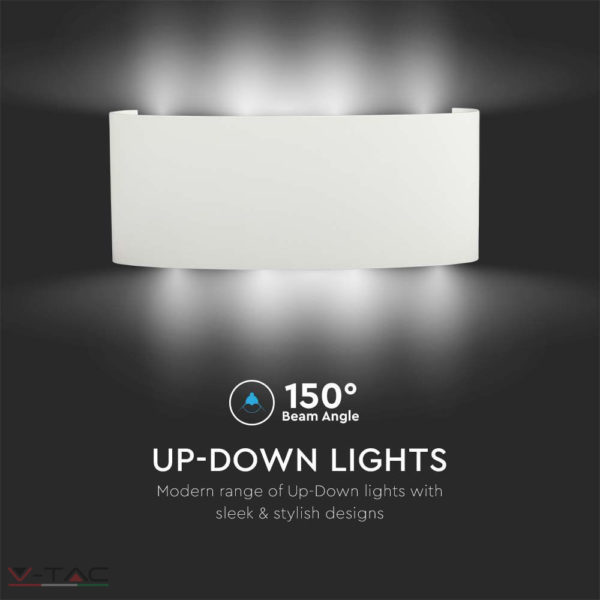 HelloLED V-Tac W LED fehér fali design lámpa IP54