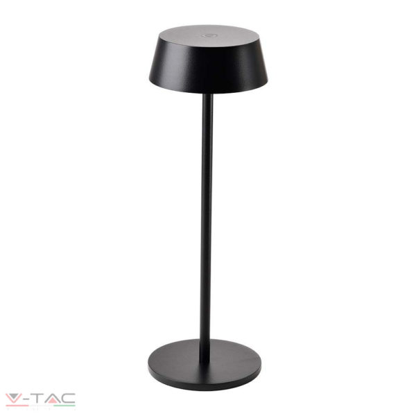 HelloLED V-Tac 2W fekete LED újratölthető asztali lámpa