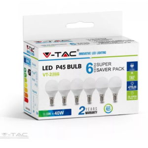 4,5W LED izzó E14 P45 6db/csomag