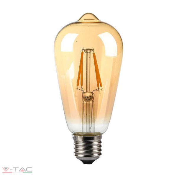 4W Retro LED izzó E27 Filament szabadalmi borostyán burkolat ST64 2200K - 214361