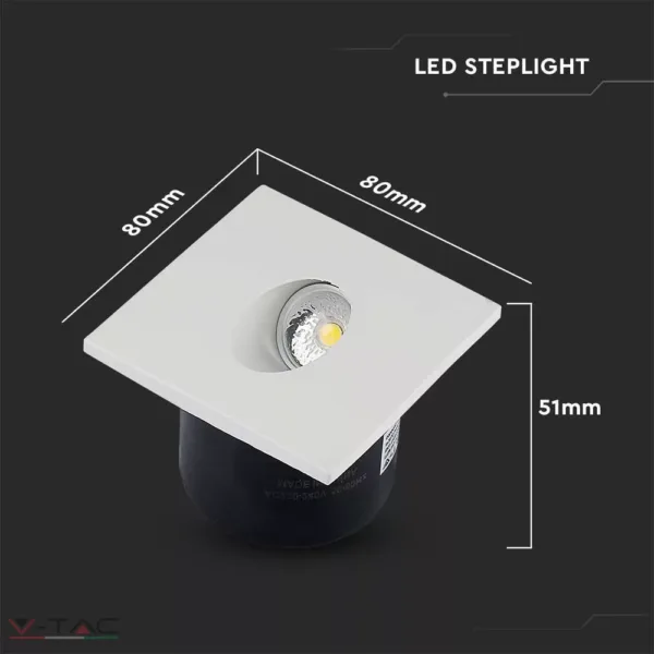 3W LED szögletes lépcsővilágítás