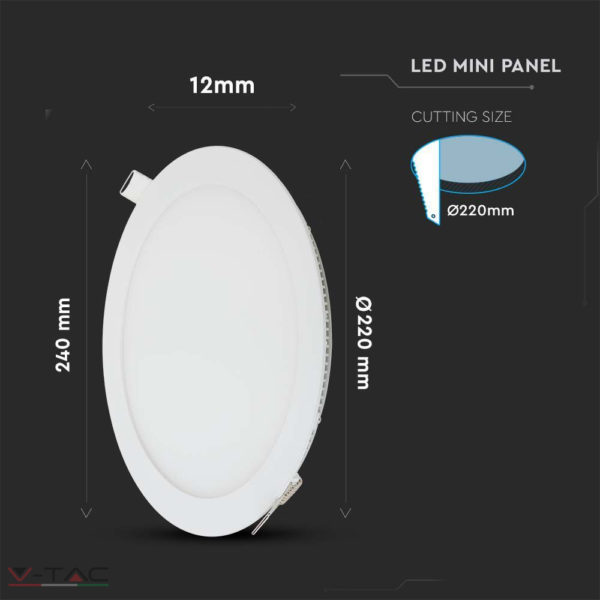 HelloLED 22W Kör Premium LED Panel süllyeszthető 4000K - 216423 V-TAC