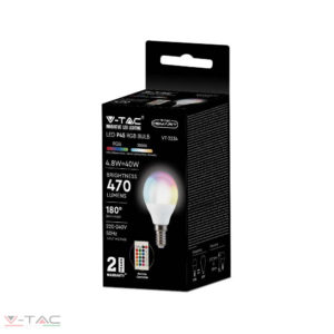 HelloLED 4,8W LED izzó E14 P45 RGB+3000K távirányítóval - 3029