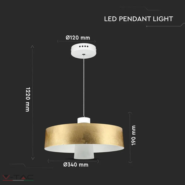 7W LED Fém lámpa arany 3000K - 3938