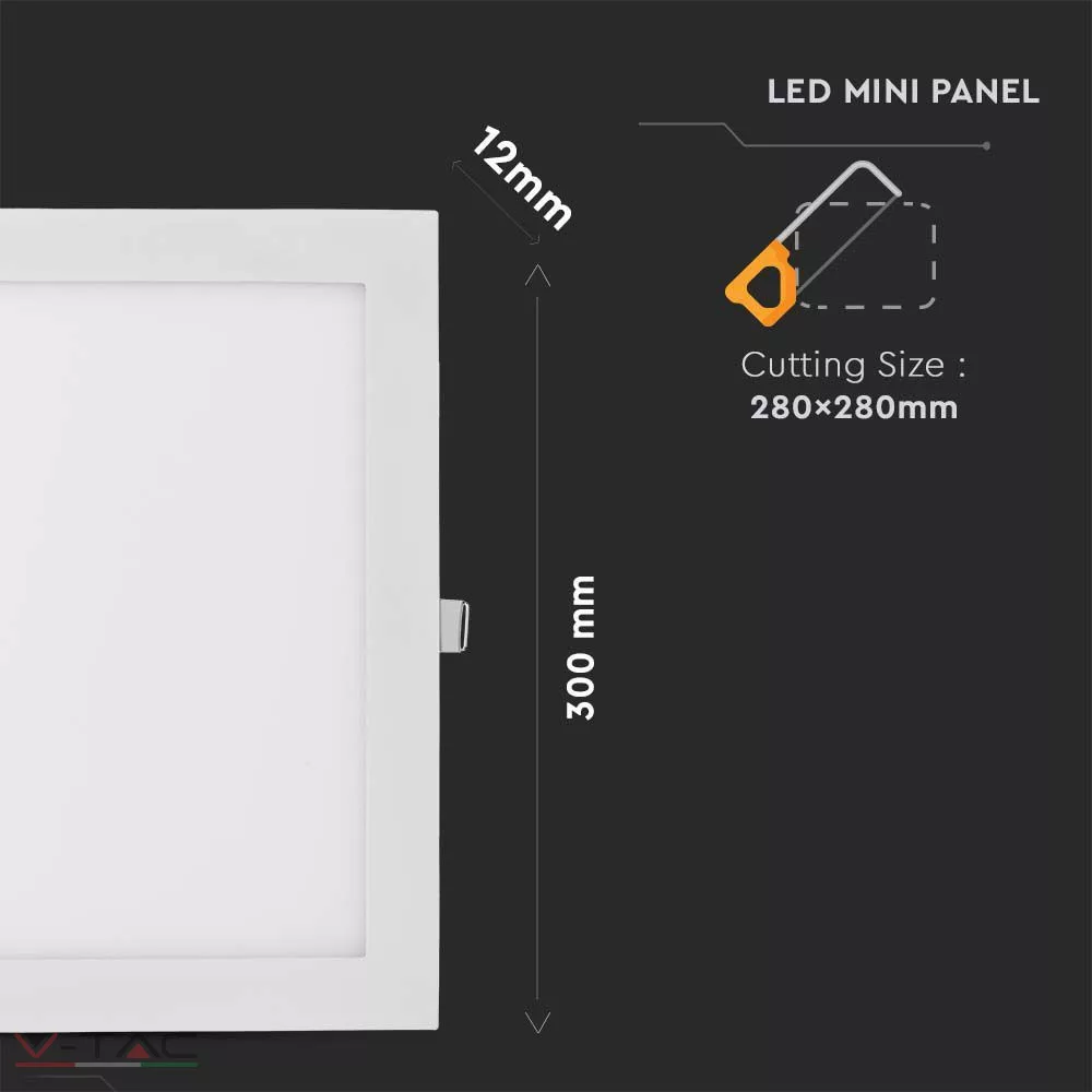 HelloLED V-Tac 36W Négyszög Premium LED Panel süllyeszthető