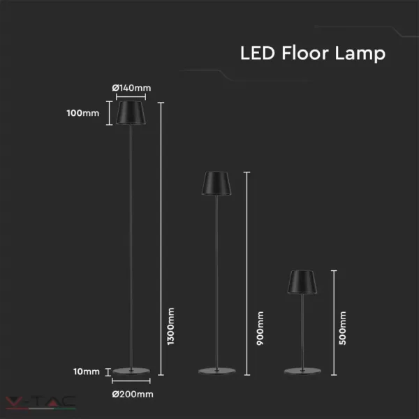 HelloLED 4W LED állólámpa fekete IP54