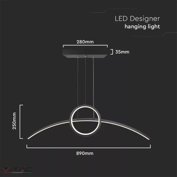 HelloLED 30W Fekete LED Design csillár