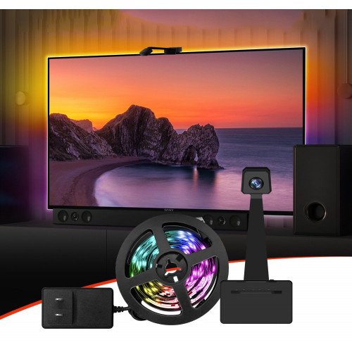 HelloLED Digitális LED szalag szett kamerával, TV képernyő követő funkcióval, DRGB, dimmelhető, 5.5m, WIFI/Bluetooth, TUYA, LEDISSIMO AMBIENT LIGHT