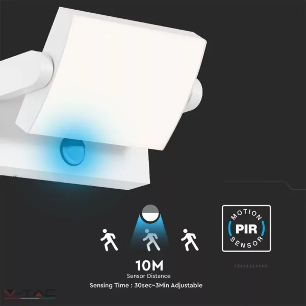 HelloLED 17W Állítható fali lámpa fehér érzékelővel IP65
