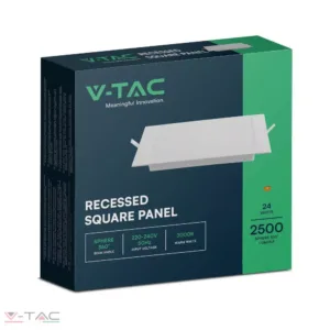 HelloLED-V-Tac-24W Négyszög LED Panel süllyeszthető