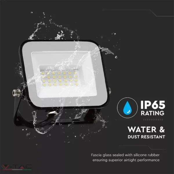 20W LED reflektor Samsung chip fekete IP65
