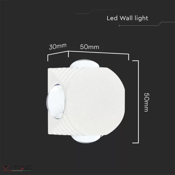 4W LED fali lámpa 4 irányú fehér IP54