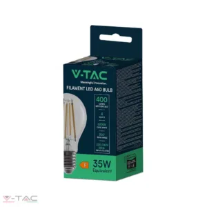 4W LED izzó Filament E27 A60