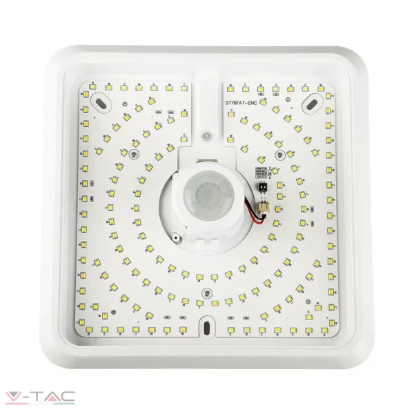 12W LED mozgásérzékelős mennyezeti lámpa SAMSUNG chip 3IN1 négyzet fehér - 23419