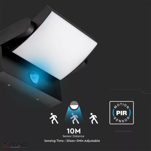 17W Fali lámpa fekete érzékelővel 4000K IP65 - 2941
