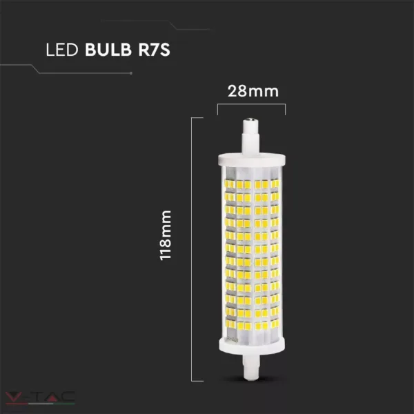 16W LED izzó - R7S 3000K V-TAC